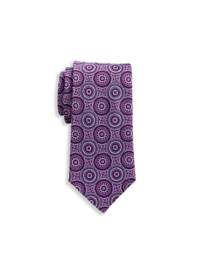 Oak Hill Premium By Dxl Big & Tall Circular Medallion Tie In Pink