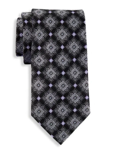 Oak Hill Premium By Dxl Big & Tall Diamond Medallion Silk Tie In Pink