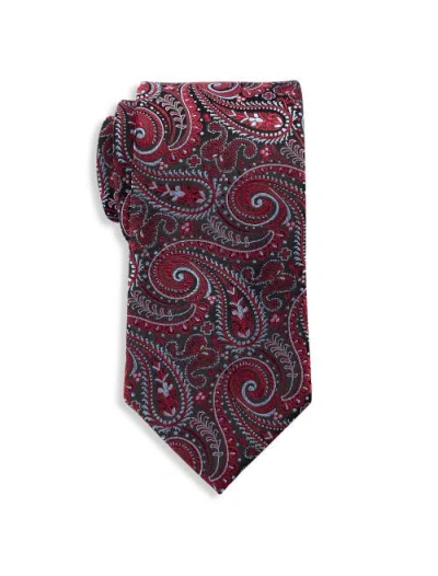 Oak Hill Premium By Dxl Big & Tall Exquisite Paisley Tie In Burgundy