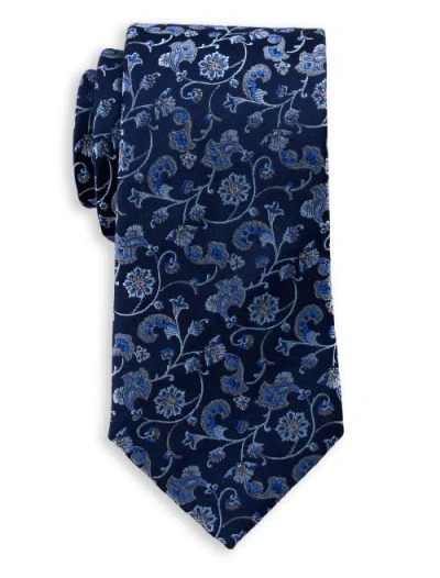 Oak Hill Premium By Dxl Big & Tall Floral Vines Tie In Blue
