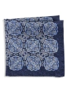 Oak Hill Premium By Dxl Big & Tall Medallion Silk Pocket Square In Navy