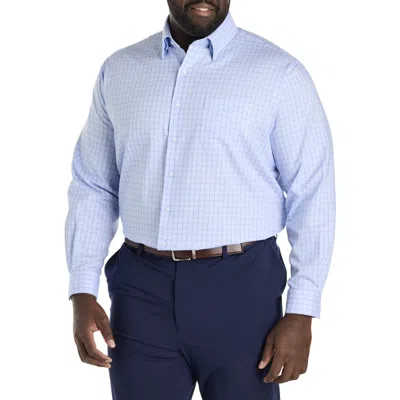 Oak Hill Premium By Dxl Big & Tall Non-iron Plaid Dress Shirt In Blue