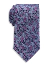 Oak Hill Premium By Dxl Big & Tall Paisley Floral Silk Tie In Navy