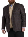 Oak Hill Premium By Dxl Big & Tall Plaid Sport Coat In Brown