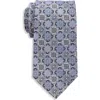 Oak Hill Premium By Dxl Big & Tall Spring Medallion Silk Tie In Grey