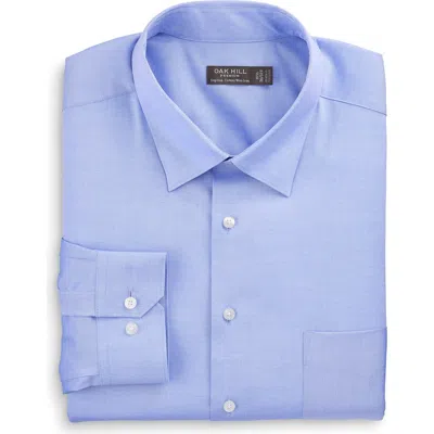 Oak Hill Premium By Dxl Big & Tall Stretch Pinpoint Dress Shirt In Blue