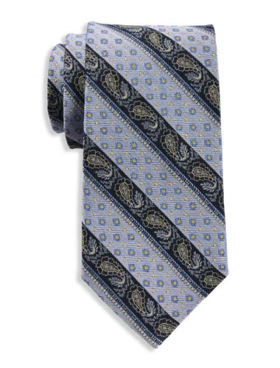 Oak Hill Premium By Dxl Big & Tall Striped Paisley Slik Tie In Tan