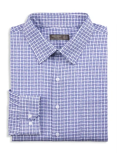 Oak Hill Premium By Dxl Big & Tall Textured Link Dress Shirt In Navy