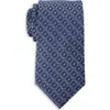 Oak Hill Premium By Dxl Big & Tall Tonal Geometric Link Silk Tie In Blue