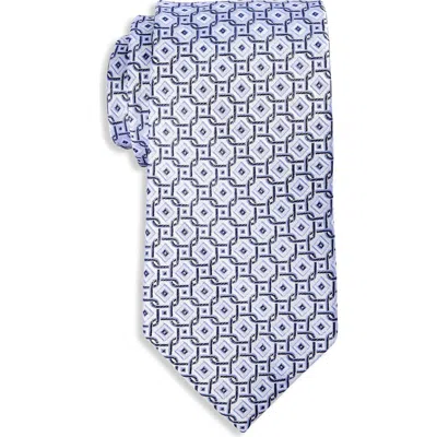 Oak Hill Premium By Dxl Big & Tall Tonal Geometric Link Silk Tie In White