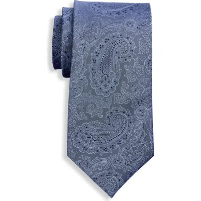 Oak Hill Premium By Dxl Big & Tall Tonal Paisley Silk Tie In Blue