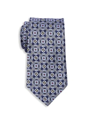 Oak Hill Premium By Dxl Big & Tall Vintage Medallion Silk Tie In Multi