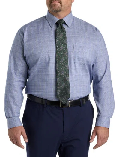Oak Hill Premium By Dxl Glen Plaid Dress Shirt In Navy