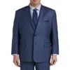 Oak Hill Premium By Dxl Jacket-relaxer Sharkskin Suit Jacket In Navy