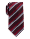 Oak Hill Premium By Dxl Oak Hill Premium Striped Silk Tie In Burgundy