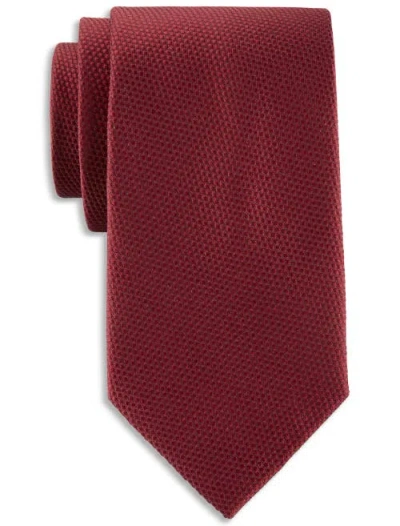 Oak Hill Premium By Dxl Solid Silk Tie In Burgundy