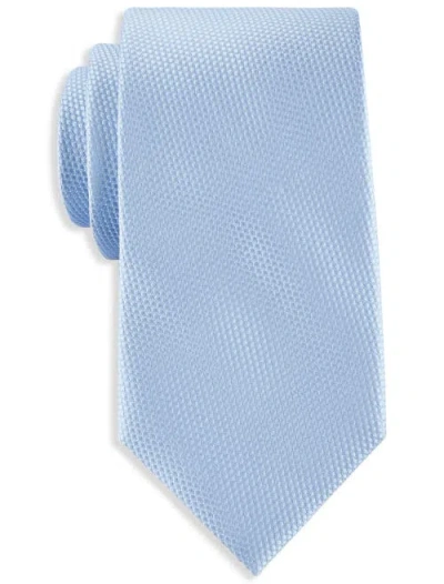Oak Hill Premium By Dxl Solid Silk Tie In Light Blue