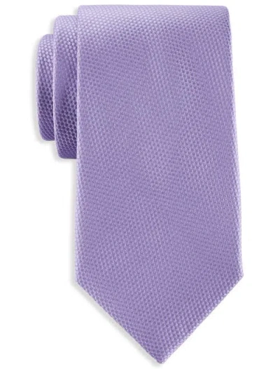 Oak Hill Premium By Dxl Solid Silk Tie In Lilac