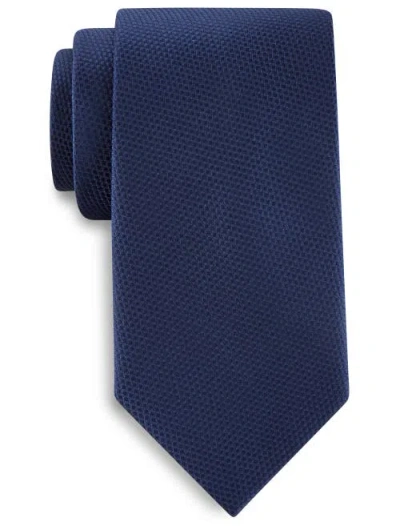 Oak Hill Premium By Dxl Solid Silk Tie In Navy