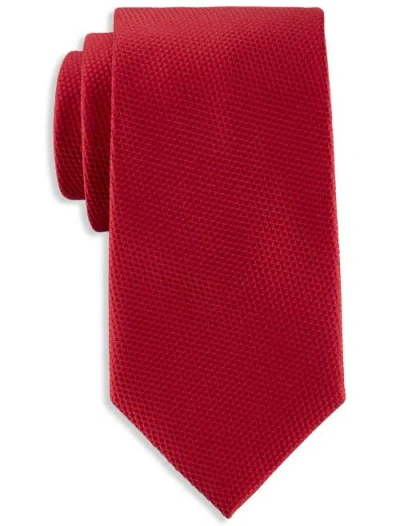 Oak Hill Premium By Dxl Solid Silk Tie In Red