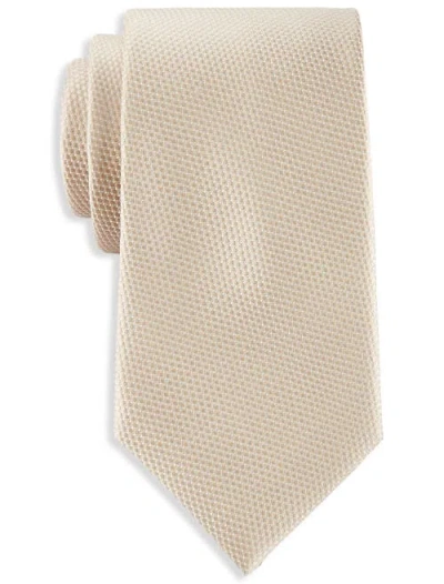 Oak Hill Premium By Dxl Solid Silk Tie In Taupe