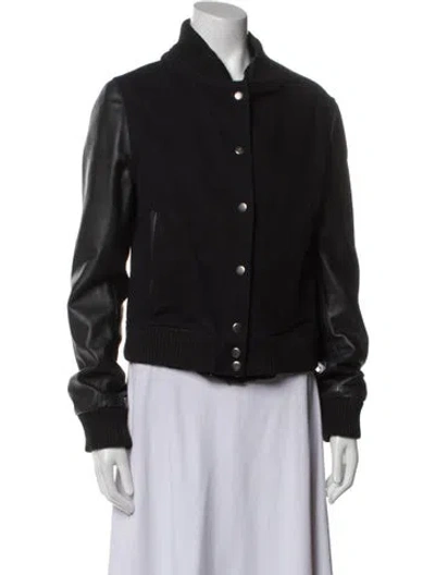 Pre-owned Oak Leather Denim Jacket In Black