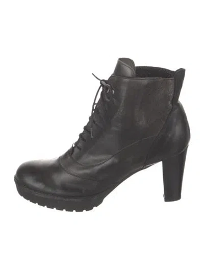 Pre-owned Oak Leather Lace-up Boots In Black