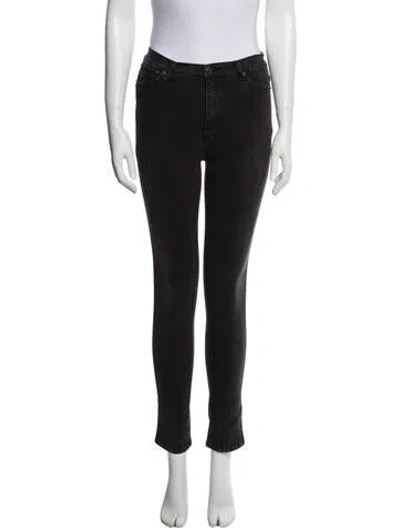 Pre-owned Oak Mid-rise Skinny Leg Jeans In Gray