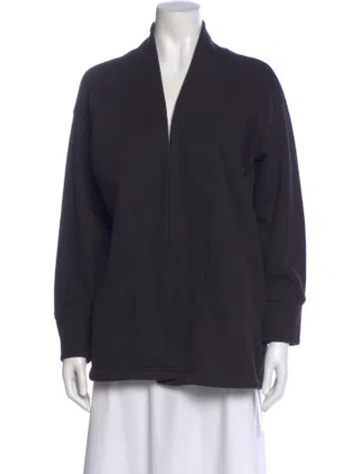 Pre-owned Oak Open Front Cardigan In Black