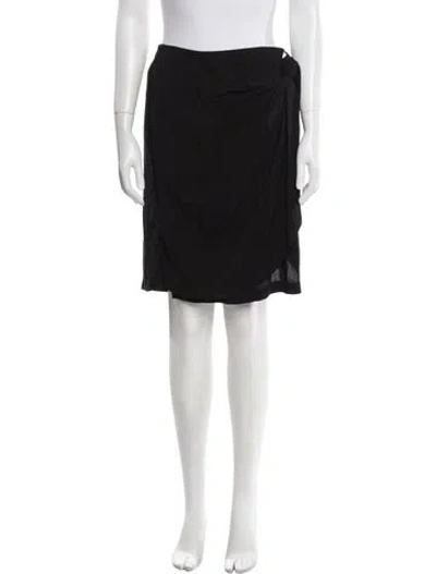Pre-owned Oak Ruffle Embellishment Knee-length Skirt In Black