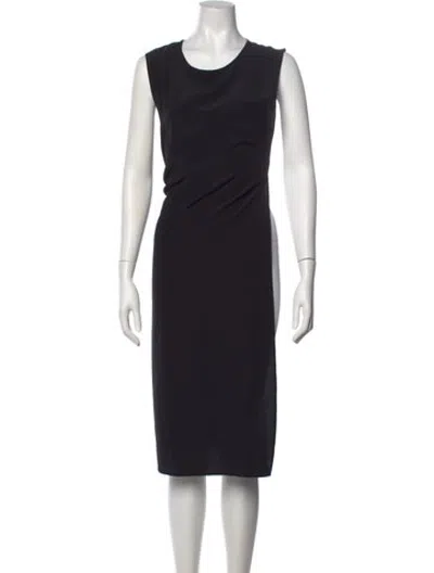 Pre-owned Oak Silk Knee-length Dress In Black
