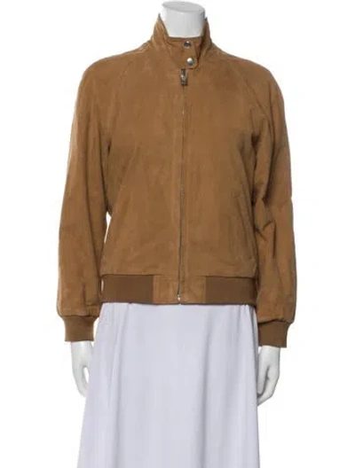 Pre-owned Oak Suede Bomber Jacket In Neutral