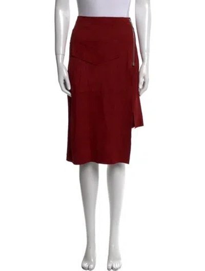 Pre-owned Oak Suede Knee-length Skirt In Red