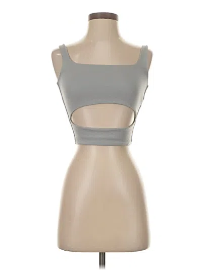 Pre-owned Oak Tank Top Gray Strapless Neckline Tops