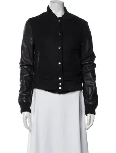 Pre-owned Oak Wool Bomber Jacket In Black