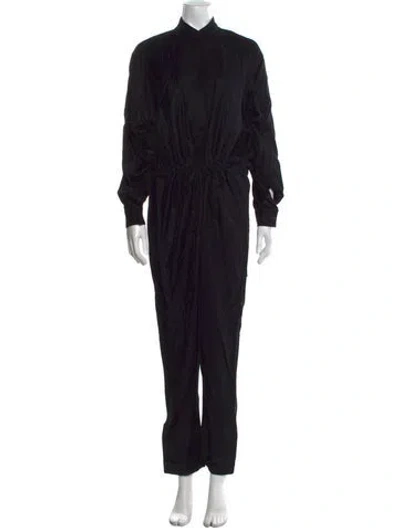 Pre-owned Oak Wool Mock Neck Jumpsuit In Black