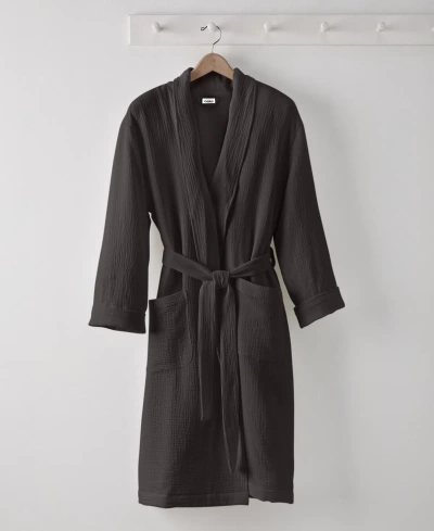 Oake All Cotton Lightweight Gauze Robe, Created For Macy's In Charcoal