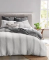 Oake Artisanal Stripe Duvet Cover Set Created For Macys In Grey Stripe