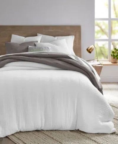 Oake Check Mattelase Duvet Cover Sets Created For Macys In White