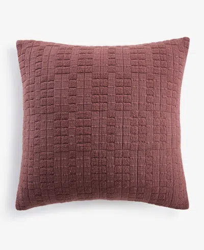 Oake Chunky Basketweave Macy's Exclusive Oeko-tex Standard 100 Certified Decorative Pillow, 18" X 18" In Plum