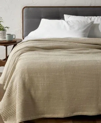 Oake Cotton Waffle Blanket Exclusively At Macys In Fennel Beige