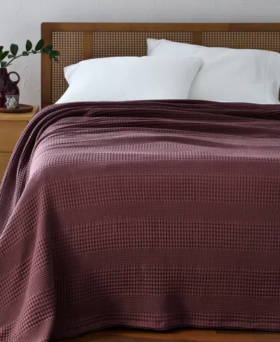 Oake Cotton Waffle Blanket, Full/queen, Exclusively At Macy's In Dry Hibiscus