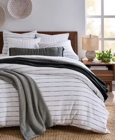 Oake Haven Striped Shadow 3-pc. Comforter Set, King, Macy's Exclusive In White