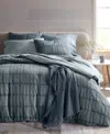 Oake Indigo Stripe 3-pc. Comforter Set, King, Exclusively At Macy's In Blue