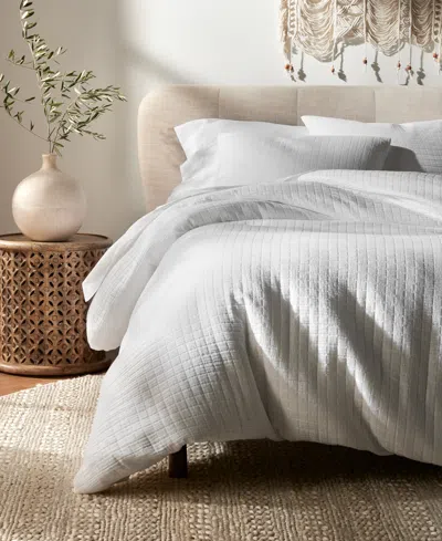 Oake Last Act!  Organic Cotton Check Matelasse 3-pc. Comforter Set, King, Exclusively At Macy's In White