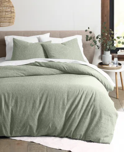 Oake Last Act!  Ripple Matelasse 3-pc. Duvet Cover Set, Full/queen, Exclusively At Macy's In Green