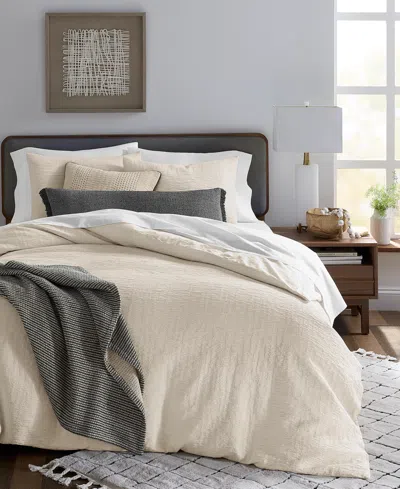 Oake Layered Horizons 3-pc. Duvet Set, Full/queen, Exclusively At Macy's In Brown