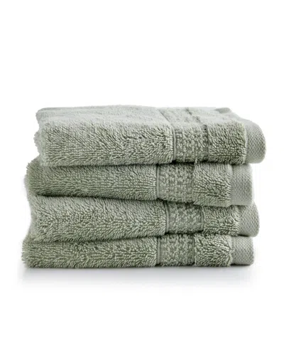 Oake Organic Cotton 4-pk. Washcloth, Exclusively At Macy's In Eucalyptus