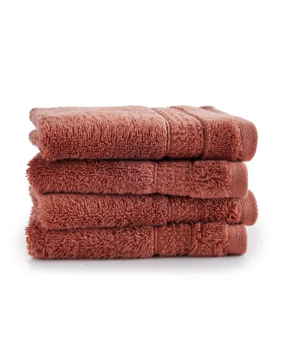 Oake Organic Cotton 4-pk. Washcloth, Exclusively At Macy's In Rust