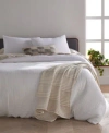 Oake Organic Cotton Check Matelasse Comforter Sets Created For Macys In White